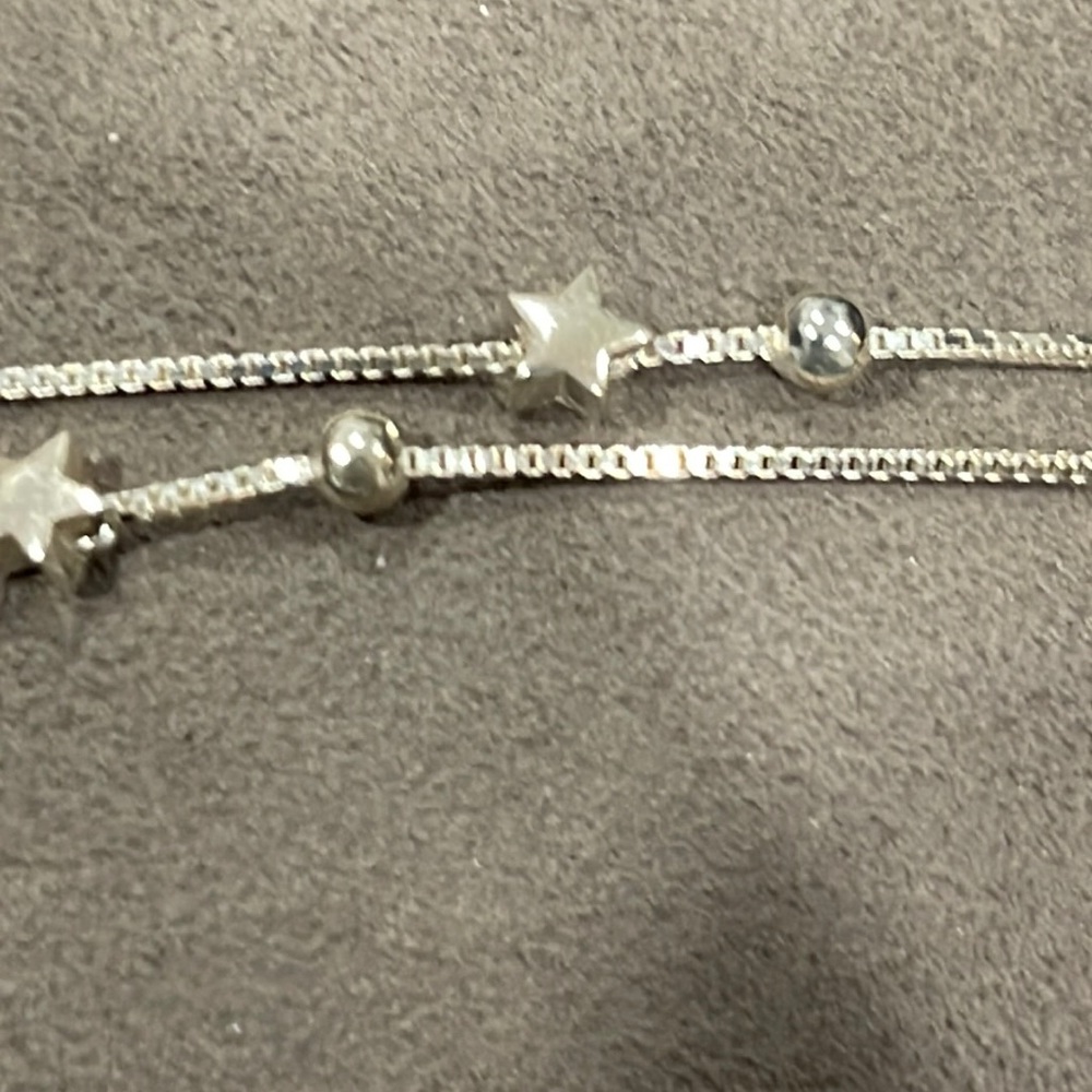 925 Double Star and Bead Bracelet